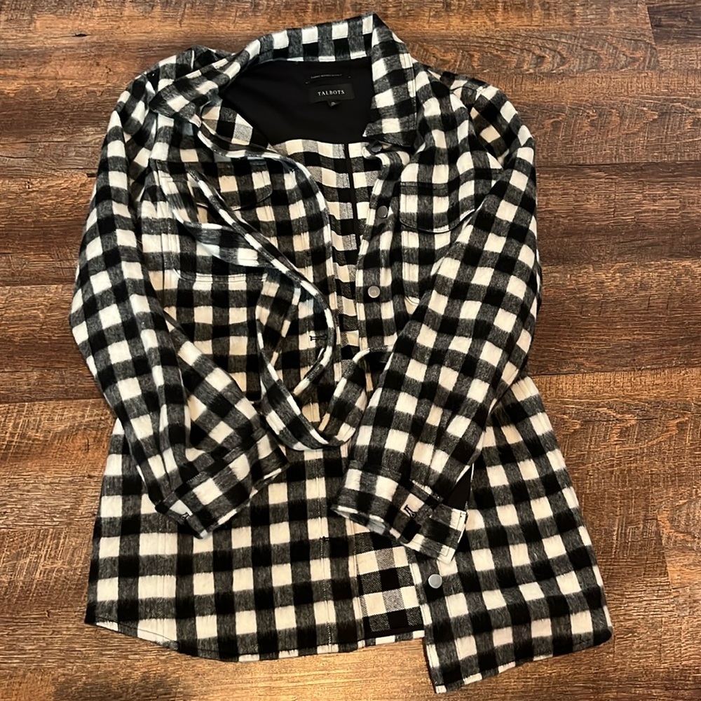 Talbots Checkered Shacket size XL